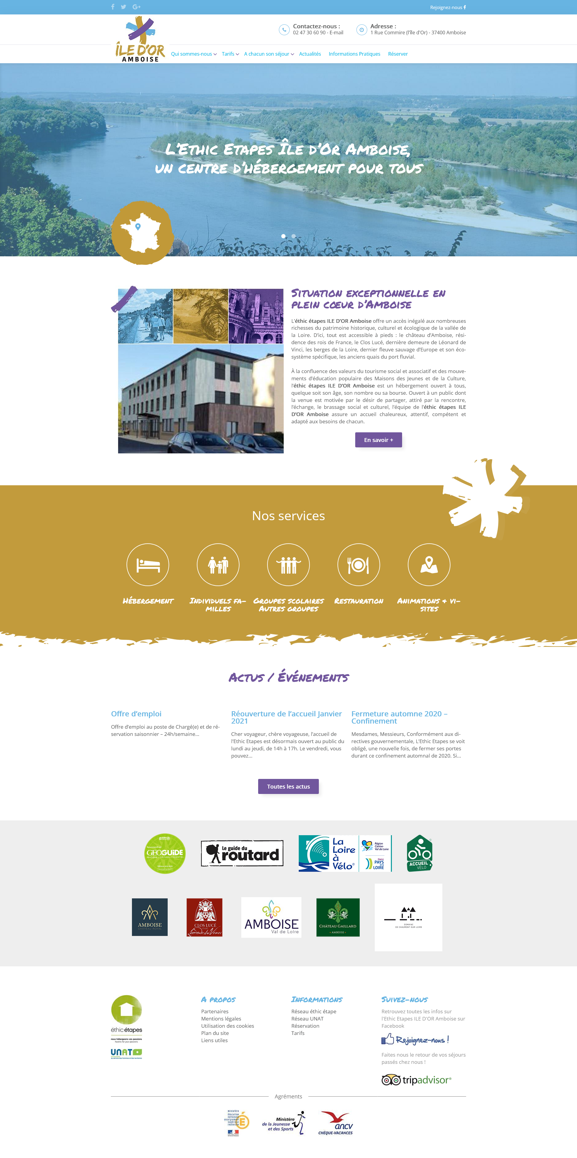 Île d'Or Amboise - Création d'un site web - Tours