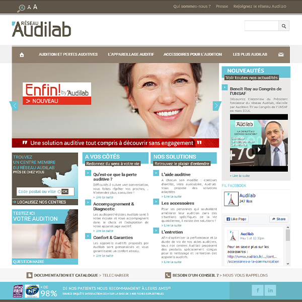 Audilab - Création d'un site web - Tours