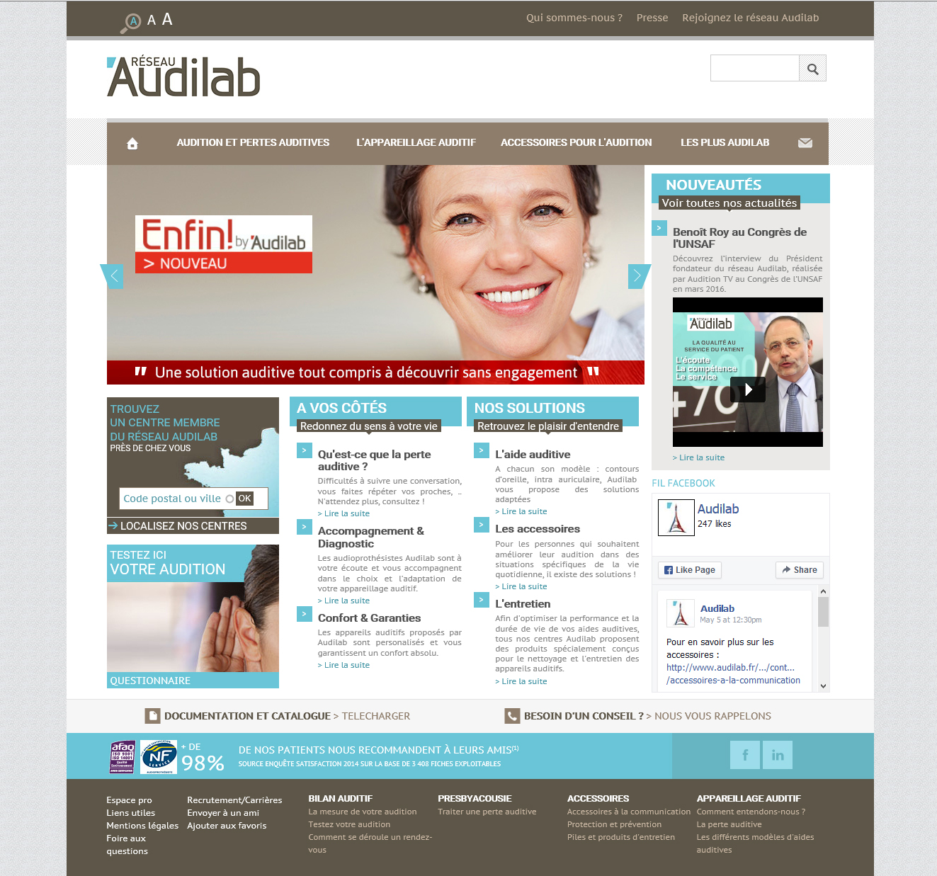 Audilab - Création d'un site web - Tours